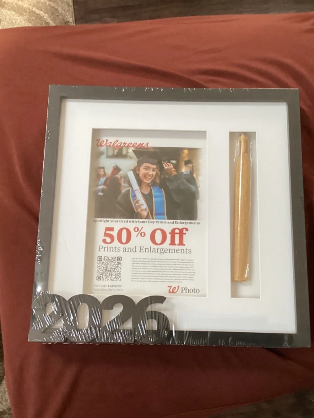 Graduation shadow box frame with a black wood-style finish NEW